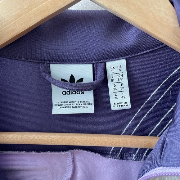 Adidas retro cropped purple zip sweatshirt - Picture 2 of 5